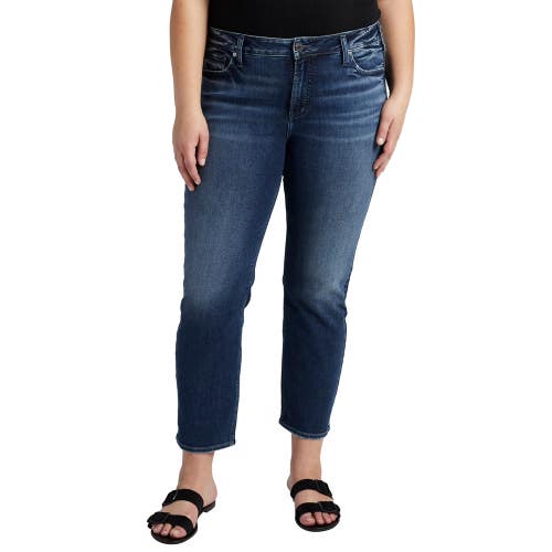 Silver Jeans Co. Elyse Jeans Women 20x27 Blue Denim Mid Rise Straight Crop JZZ67