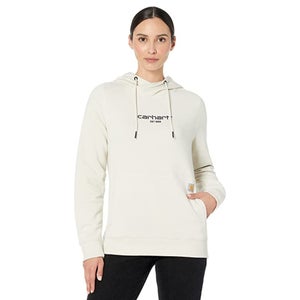 Carhartt Force Hoodie Women XL Beige Graphic Print Relaxed Fit Lightweight JZZ56