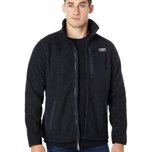 L.L.Bean Mountain Classic Windproof Fleece Jacket Mens Large Black Full Zip JZZ9