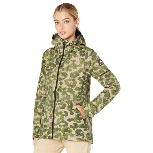 Burton GORE-TEX Multipath Shell Jacket Women's S Green Camouflage Full Zip JZZ10