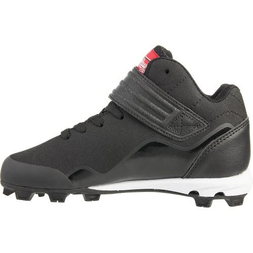 Rawlings Performance Mid 169990 Youth US 4 Black Molded Baseball Cleats NIN1235