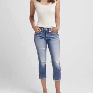 Silver Jeans Co. Suki Jeans Women's 30x23.5 Blue Mid Rise Skinny Leg Capri JZZ57