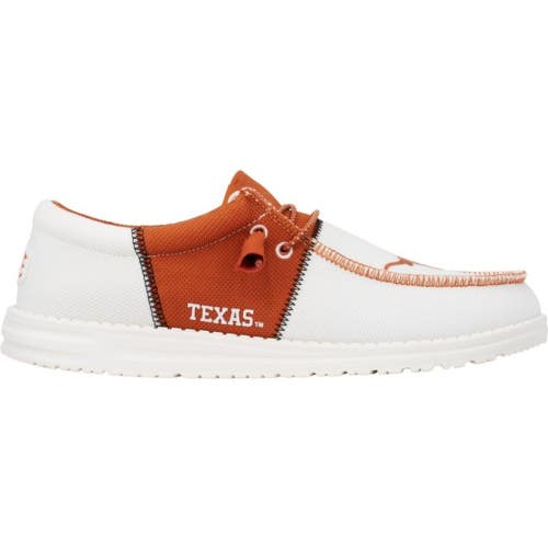 Hey Dude Wally Tri Texas Longhorns Men's US 12 White Orange Casual Shoes NIN341