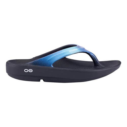 Oofos Oolala Luxe 1401-ATLANTIS Women's Blue Slip On Recovery Sandals NIN1122