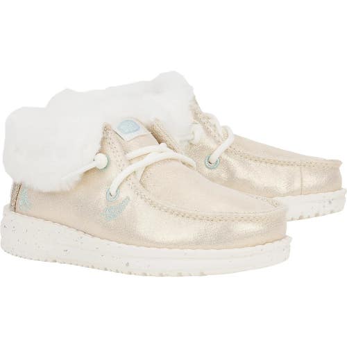 Hey Dude Wendy Fold Toddler US 6 Metallic Gold Round Toe Ankle Boots NIN339