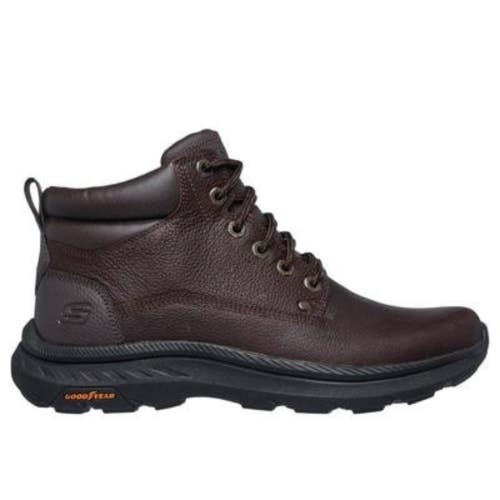 Skechers Relaxed Fit Pollard Lanser 205308-RDBR Men's Brown Ankle Boots NIN1350