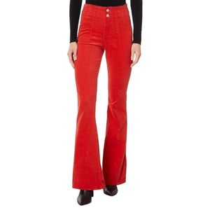 Free People We the Free Jayde Cord Jeans Women's 25 Red Cotton Flare Leg KFC217