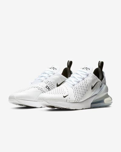 Nike Air Max 270 AH8050-100 Sneaker Men's 10 White Black Lifestyle Shoes TF9396