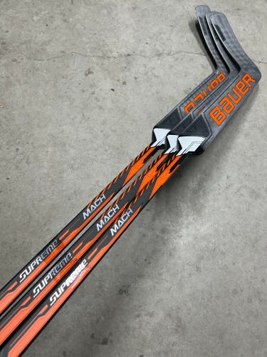 3 PACK Left Hand 26” Bauer Supreme Mach Pro Goalie Stick New - Aleksei Kolosov - NHL