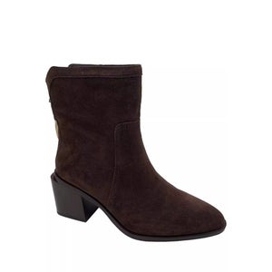 Vince Camuto Boots Women's US 6.5 Brown Suede Block Heel Ankle Bootie HAWK010