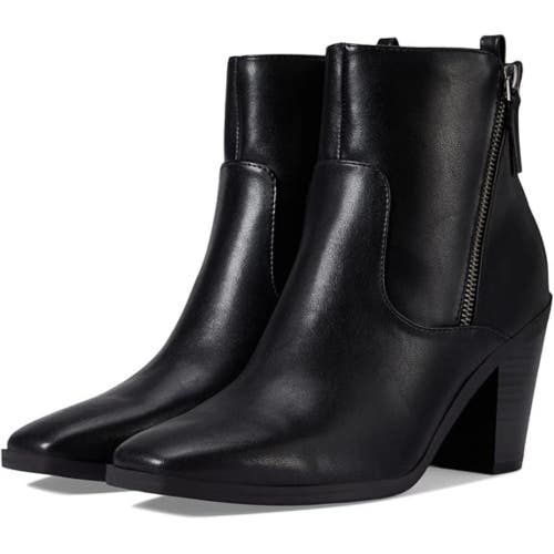 Indigo Rd. Idol Boots Women 7.5 Black Square Toe Block Heel Ankle Bootie JOBB153