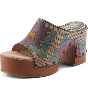 Spring Step L'Artiste Sandals Women's US 9.5-10 Multi Floral Block Heel GAL1478