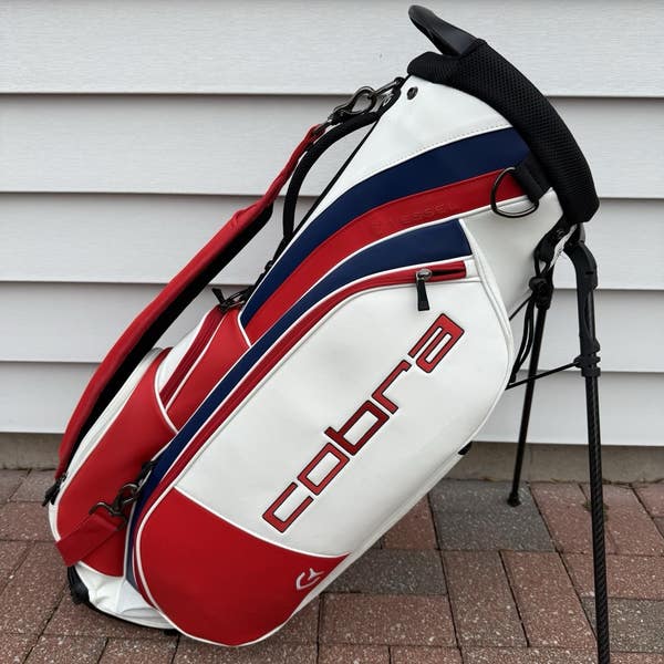 Cobra Vessel Caddy Stand Bag Rickie Fowler US Open Red White Blue