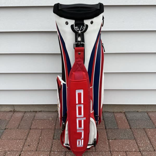 Cobra Vessel Caddy Stand Bag Rickie Fowler US Open Red White Blue