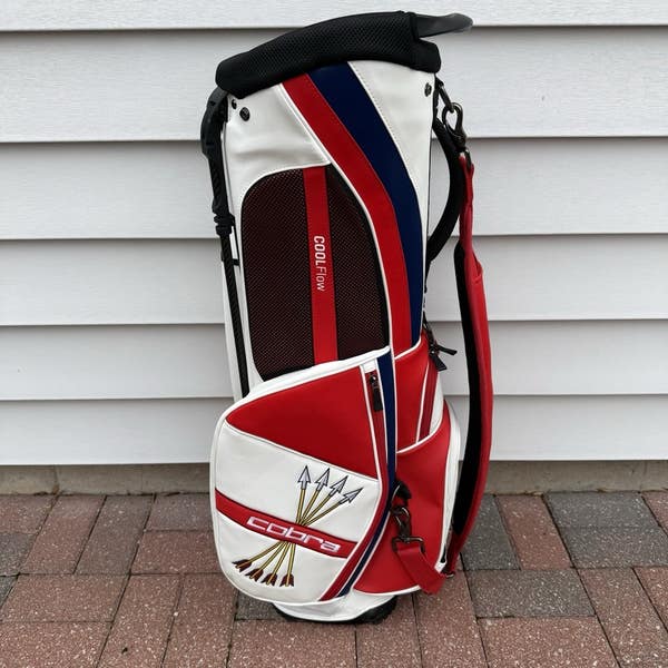 Cobra Vessel Caddy Stand Bag Rickie Fowler US Open Red White Blue