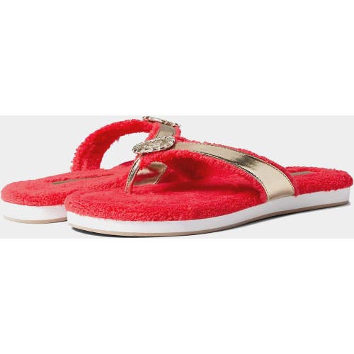 Jack Rogers Rosie Sandals Women's Red Gold Slip On Comfort Flip Flop JOBB1469