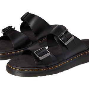 Dr. Martens Josef 31570001 Sandals Women's 8 Black Leather Buckle Slide HAWK930