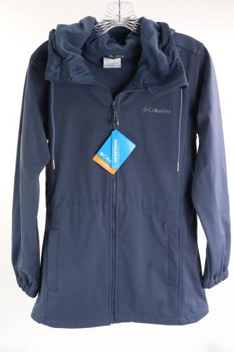 Columbia Rose Winds Softshell Hooded Jacket Women's S Blue FullZip Closure NWT