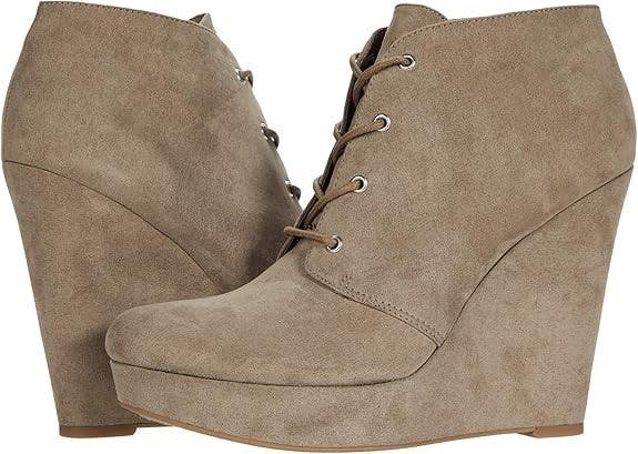 GBG Los Angeles Aheela Boots Women's 7.5 Brown Suede Wedge Heel Booties RHS6296