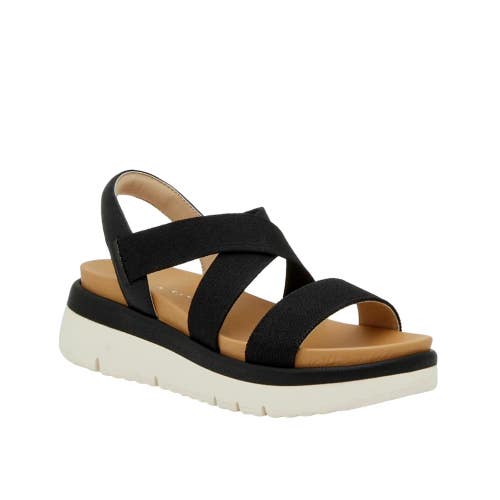 Kelly & Katie Pem Sandals Women's 10 Black Round Toe Platform Wedge Heel GAL2069