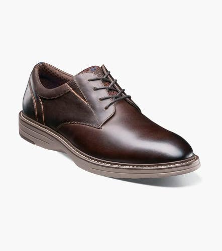 Nunn Bush Griff 85078-249 Oxford Men 12 Wide Brown Plain Toe Dress Shoes GAL2041