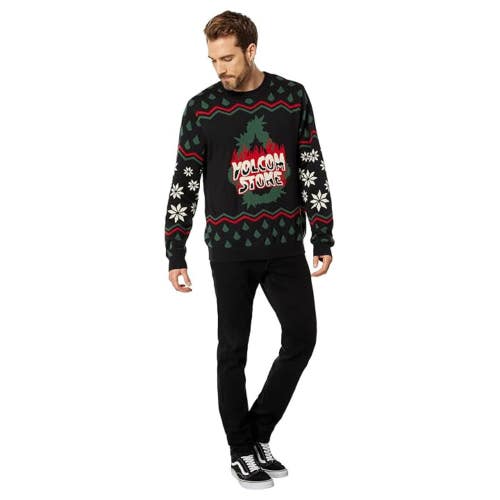 Volcom Holi Dazed Sweater Men's Medium Black Long Sleeve Pullover Cozy RED435