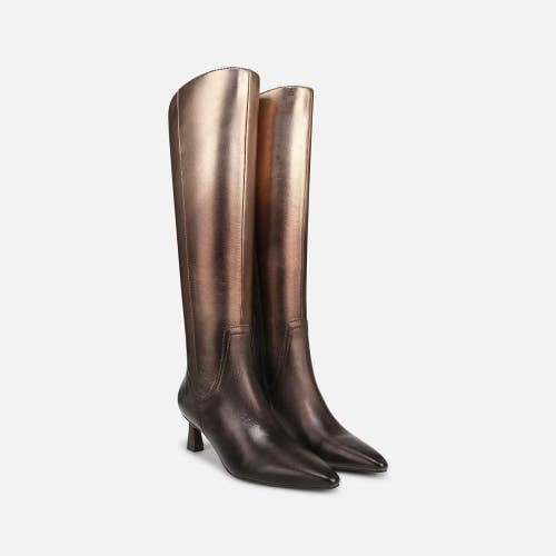 Naturalizer Deesha Boots Women's 10 Metallic Leather Snip Toe Knee High RHS6393