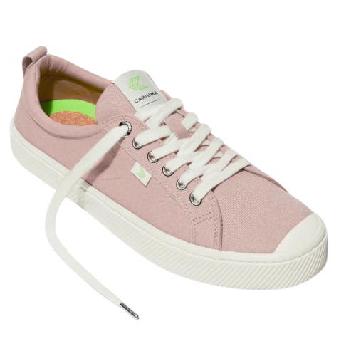 Cariuma OCA Low Sneakers Womens US 7 Rose Canvas Lace Up Lifestyle Shoes GAL2081