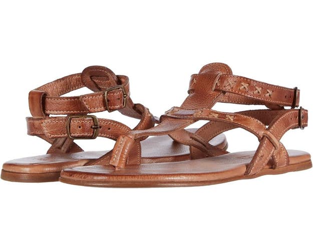 Bed|Stü Moon F373152-915 Thong Women's US 7 Tan Dip Dye Leather Sandals GAL2075