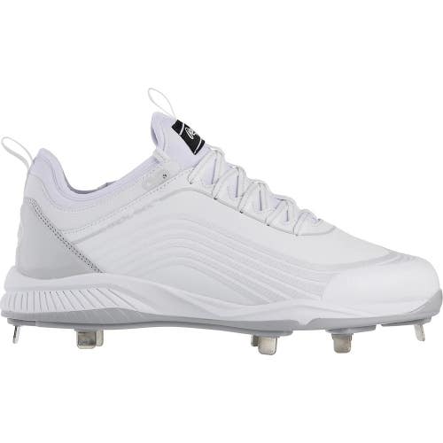 Rawlings Bullpen 174930 Men's White Gray Lace Up Metal Baseball Cleats UWU1055