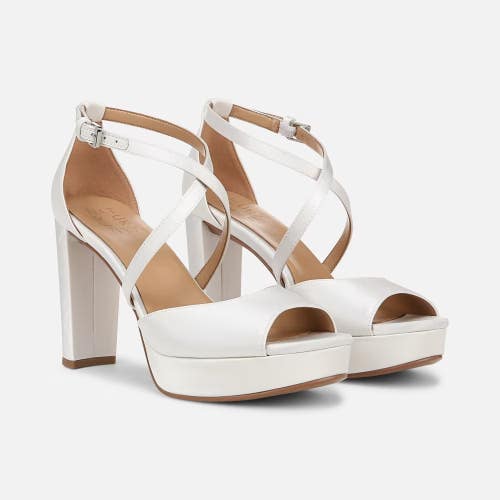 Naturalizer Melody I4628F1101 Sandal Women's 8 White Peep Toe Block Heel GAL2121
