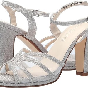 Touch Ups Anya Slide Women's 7.5 Champagne Block Heel Ankle Strap Sandal GAL1788
