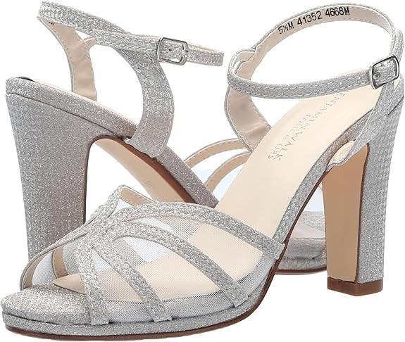 Touch Ups Anya Slide Women's 7.5 Champagne Block Heel Ankle Strap Sandal GAL1788