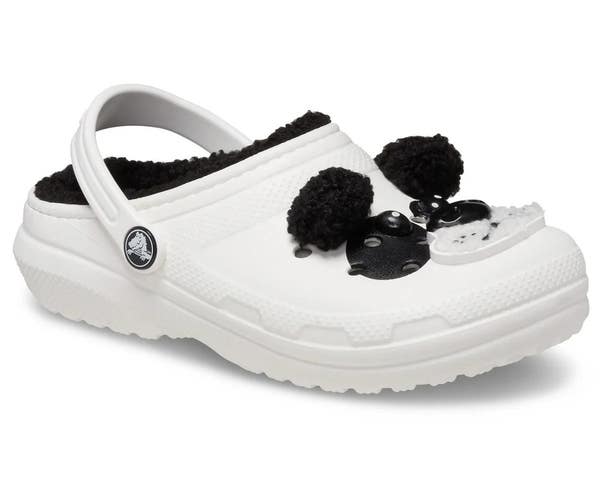 Crocs ClassicLined IAM Panda 210395-0WX Clog Toddler Chalk Comfort Shoes UWU1001