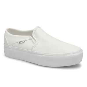 Vans Asher VN0A3WMM0RG Sneakers Womens 7.5 White Slip On Skateboard Shoes UWU911
