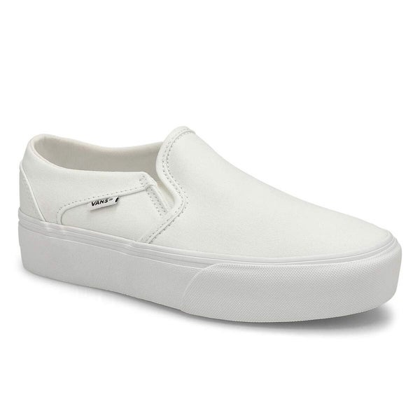 Vans Asher VN0A3WMM0RG Sneakers Womens 7.5 White Slip On Skateboard Shoes UWU911