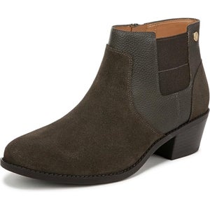 Vionic Finn Bootie Womens US 10 Dark Khaki Suede Western Ankle Boots GAL1378