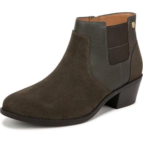 Vionic Finn Bootie Womens US 10 Dark Khaki Suede Western Ankle Boots GAL1378