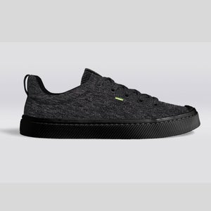 Cariuma IBI Low Sneakers Womens 9 Stone Black Knit Lace Up Casual Shoes GAL1746