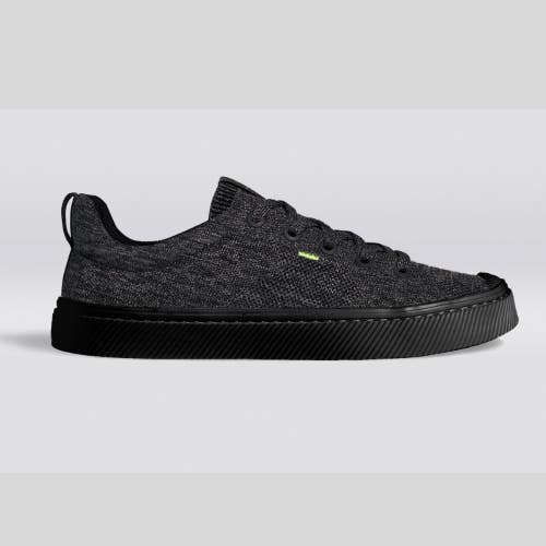 Cariuma IBI Low Sneakers Womens 9 Stone Black Knit Lace Up Casual Shoes GAL1746