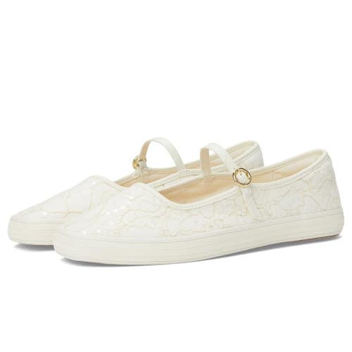 Keds Women's US 10 Cream Floral Adjustable Strap Square Toe Mary Jane GAL1526
