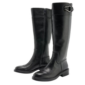 Vince Camuto Andalian Women's 6M Black Leather Wide Calf Knee-High Boots GAL1366