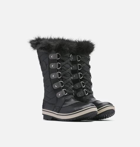 Sorel Tofino II NY2419-010 Kids 5 Black Faux Fur Waterproof Winter Boot TF7970