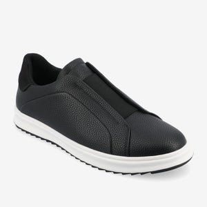 Vance Matteo Sneakers Mens US 9.5 Black White Faux Leather Slip On Shoes GAL1932