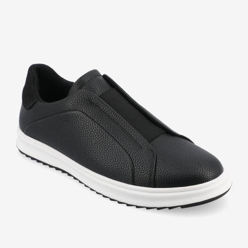 Vance Matteo Sneakers Mens US 9.5 Black White Faux Leather Slip On Shoes GAL1932