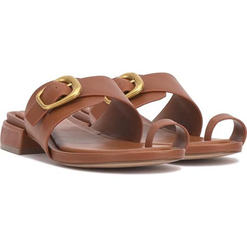 Vince Camuto Ranista Thong Women's US 7.5 Brown Leather Toe Loop Sandal GAL1006