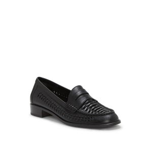 Vince Camuto Calie Flat Women's Black Leather Almond Toe Penny Loafers GAL1145