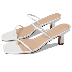 FARYL by Farylrobin Aria Sandal Women's US 12 White Leather Kitten Heel GAL1102
