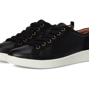 Vionic Winny Sneakers Women's US 9W Black Leather Lace Up Comfort Shoes GAL1190