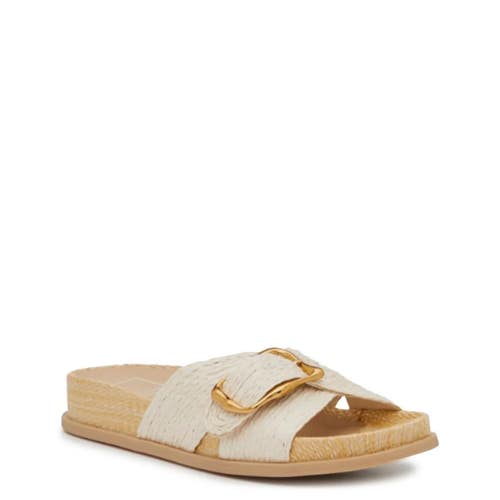 Dolce Vita Sydnee Sandals Women's US 7.5 Vanilla Raffia Open Toe Slide GAL1816